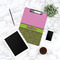 Pink & Lime Green Leopard Clipboard - Lifestyle Photo