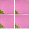 Pink & Lime Green Leopard Cloth Napkins - Personalized Dinner (APPROVAL) Set of 4