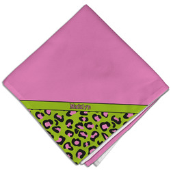 Pink & Lime Green Leopard Cloth Dinner Napkin - Single w/ Name or Text