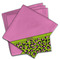 Pink & Lime Green Leopard Cloth Napkins - Personalized Dinner (PARENT MAIN Set of 4)