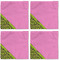 Pink & Lime Green Leopard Cloth Napkins - Personalized Lunch (APPROVAL) Set of 4