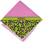 Pink & Lime Green Leopard Cloth Cocktail Napkin - Single w/ Name or Text