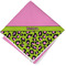 Pink & Lime Green Leopard Cloth Napkins - Personalized Lunch (Folded Four Corners)