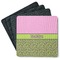 Pink & Lime Green Leopard Coaster Rubber Back - Main