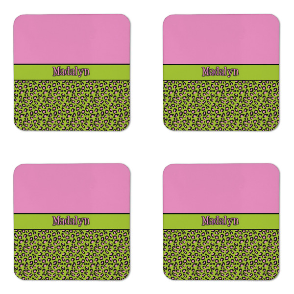Pink & Lime Green Leopard Coaster Set - APPROVAL