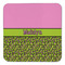 Pink & Lime Green Leopard Coaster Set - FRONT (one)