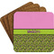 Pink & Lime Green Leopard Coaster Set (Personalized)