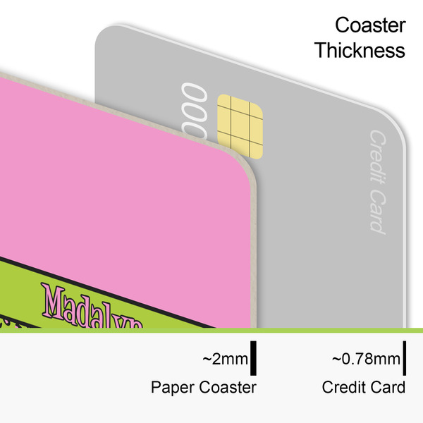 Pink & Lime Green Leopard Coaster Thickness
