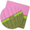 Pink & Lime Green Leopard Rubber Backed Coaster (Personalized)