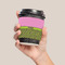 Pink & Lime Green Leopard Coffee Cup Sleeve - LIFESTYLE