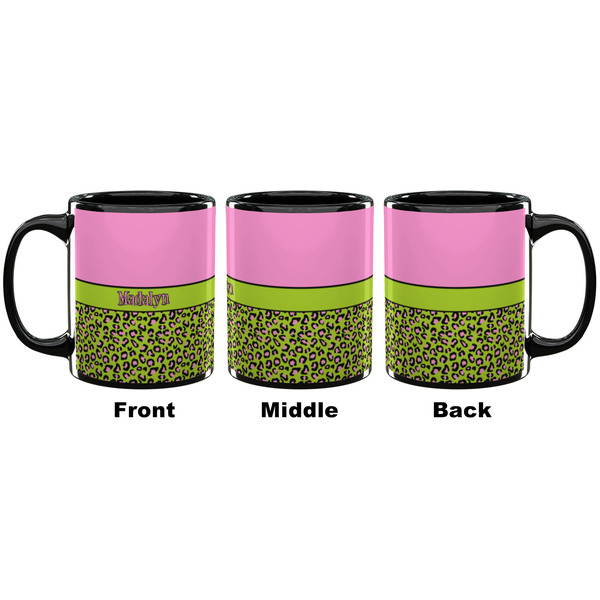 Pink & Lime Green Leopard Coffee Mug - 11 oz - Black APPROVAL