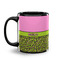 Pink & Lime Green Leopard Coffee Mug - 11 oz - Black