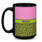 Pink & Lime Green Leopard Coffee Mug - 15 oz - Black