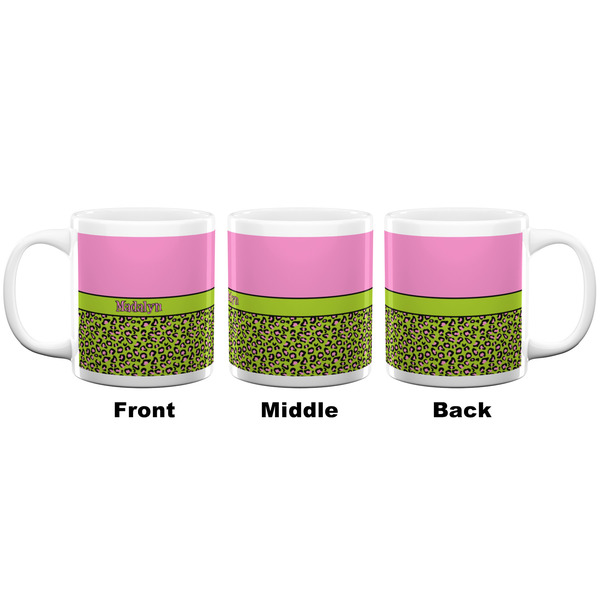 Pink & Lime Green Leopard Coffee Mug - 20 oz - White APPROVAL