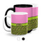 Pink & Lime Green Leopard Coffee Mugs Main