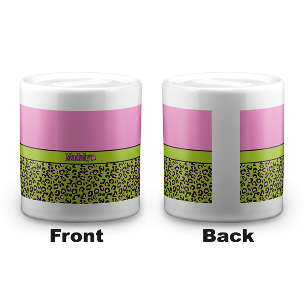 Pink & Lime Green Leopard Coin Bank - Apvl