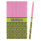 Pink & Lime Green Leopard Colored Pencils - Front View