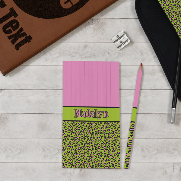 Pink & Lime Green Leopard Colored Pencils - In Context