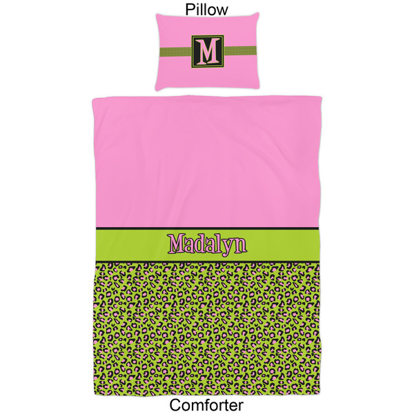 Pink & Lime Green Leopard Comforter Set - Twin - Approval