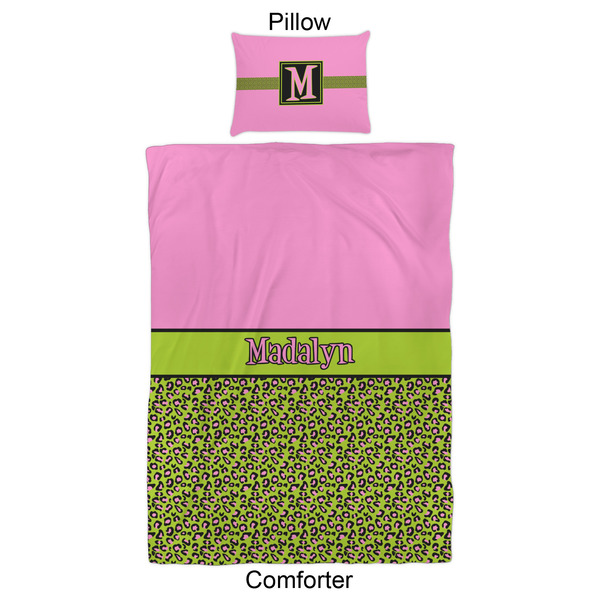 Pink & Lime Green Leopard Comforter Set - Twin XL - Approval