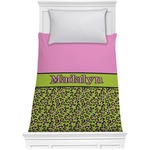 Pink & Lime Green Leopard Comforter - Twin (Personalized)