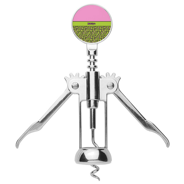 Pink & Lime Green Leopard Corkscrew - Alt
