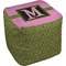 Pink & Lime Green Leopard Cube Poof Ottoman (Bottom)