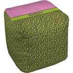 Pink & Lime Green Leopard Cube Pouf Ottoman - 13" (Personalized)