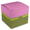 Pink & Lime Green Leopard Cube Favor Gift Box - Front/Main