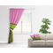 Pink & Lime Green Leopard Curtain With Window and Rod - in Room Matching Pillow