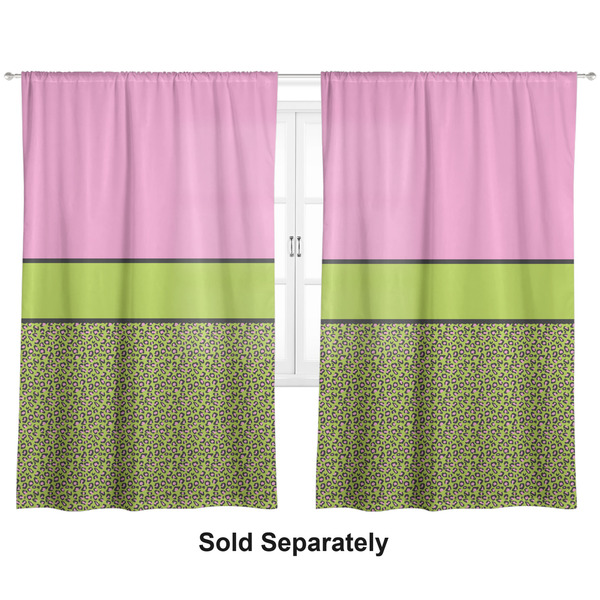 Custom Pink & Lime Green Leopard Curtain Panel - Custom Size