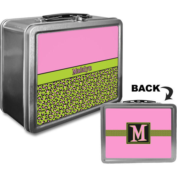 Pink & Lime Green Leopard Custom Lunch Box / Tin Approval