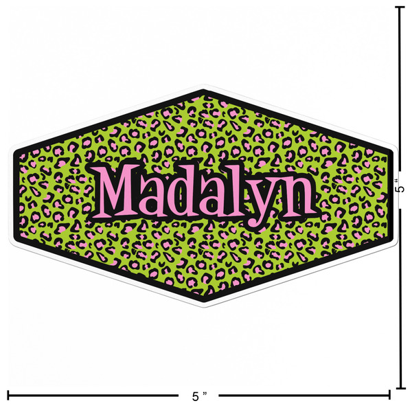 Pink & Lime Green Leopard Custom Shape Iron On Patches - L - APPROVAL