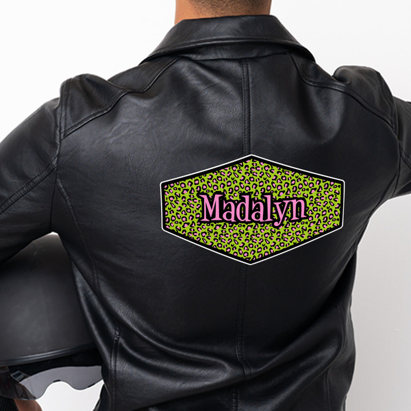 Pink & Lime Green Leopard Custom Shape Iron On Patches - XXXL - APPROVAL