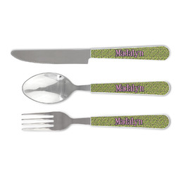 Pink & Lime Green Leopard Cutlery Set (Personalized)