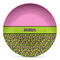 Pink & Lime Green Leopard Microwave Safe Plastic Plate - Composite Polymer (Personalized)