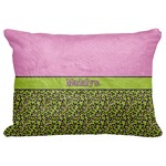 Pink & Lime Green Leopard Decorative Baby Pillowcase - 16"x12" (Personalized)