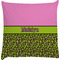 Pink & Lime Green Leopard Decorative Pillow Case (Personalized)