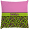 Pink & Lime Green Leopard Decorative Pillow Case w/ Name or Text