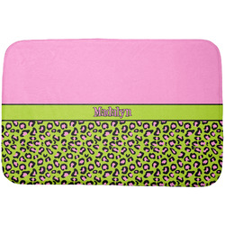 Pink & Lime Green Leopard Dish Drying Mat (Personalized)