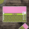 Pink & Lime Green Leopard Disposable Paper Placemat - In Context