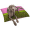 Pink & Lime Green Leopard Dog Bed - Large w/ Name or Text