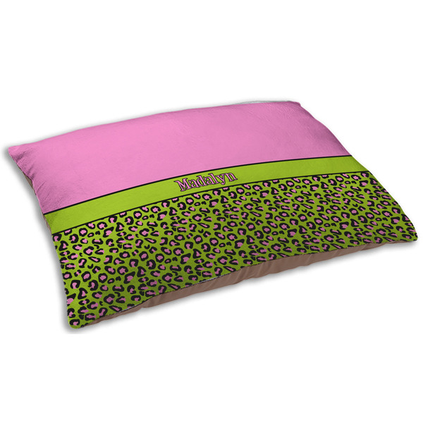 Pink & Lime Green Leopard Dog Beds - SMALL