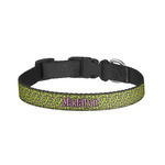 Pink & Lime Green Leopard Dog Collar - Small (Personalized)