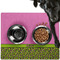 Pink & Lime Green Leopard Dog Food Mat - Large LIFESTYLE