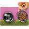 Pink & Lime Green Leopard Dog Food Mat - Small LIFESTYLE
