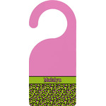 Pink & Lime Green Leopard Door Hanger w/ Name or Text