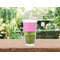 Pink & Lime Green Leopard Double Wall Tumbler with Straw Lifestyle