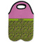 Pink & Lime Green Leopard Double Wine Tote - Flat (new)