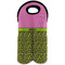 Pink & Lime Green Leopard Double Wine Tote - Front (new)